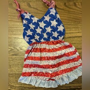 American flag sparkle romper